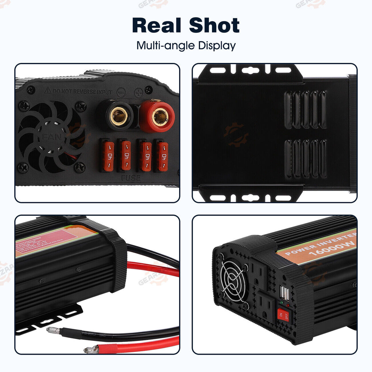 16000W Peak Pure Sine Wave Power Inverter DC 12V to AC 110/120V W4481