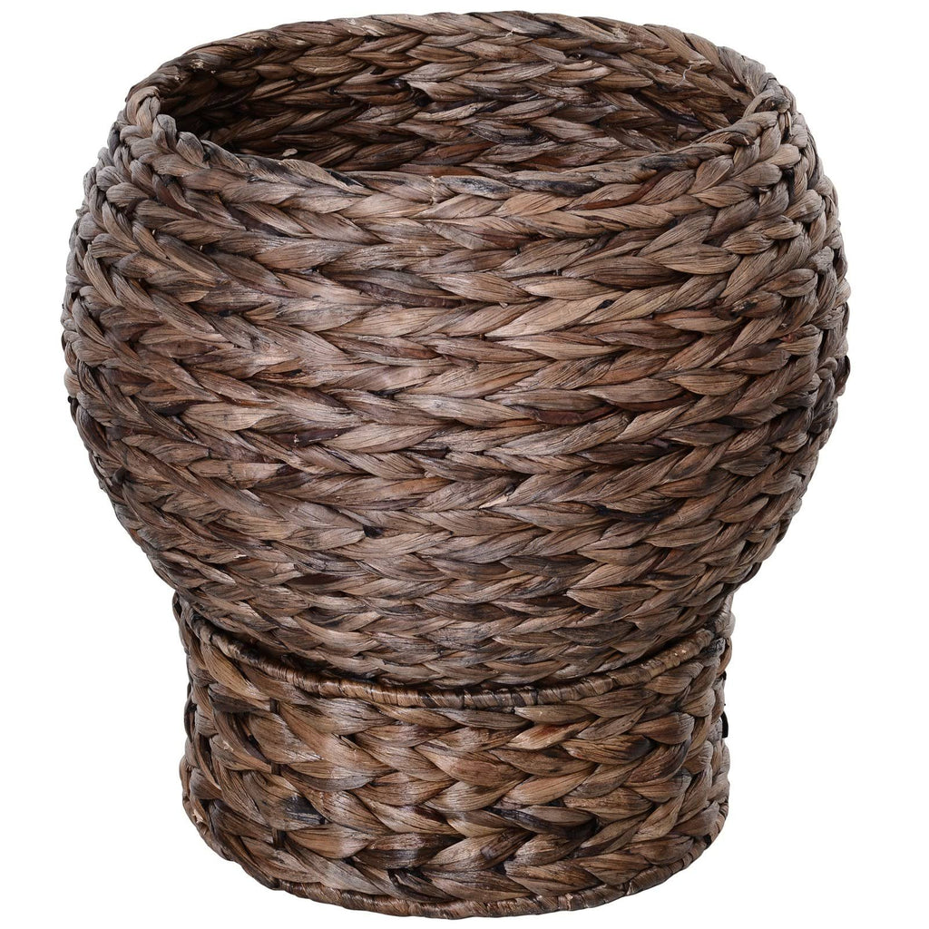 Hooded Rattan Wicker Elevated Cat House with Mat Y269