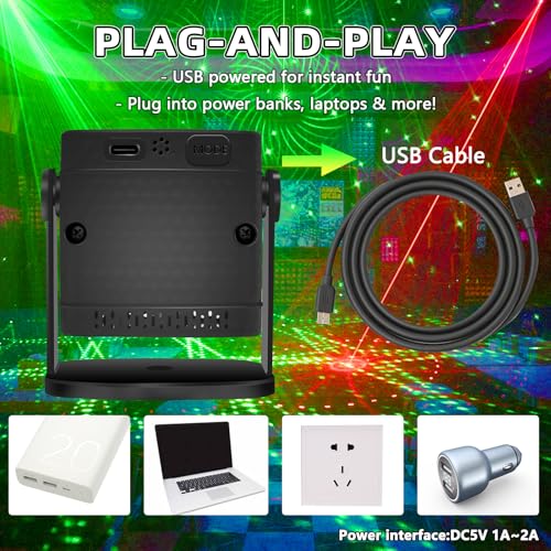 Sound Activated Strobe & Disco Ball Laser Lights Projector B713956