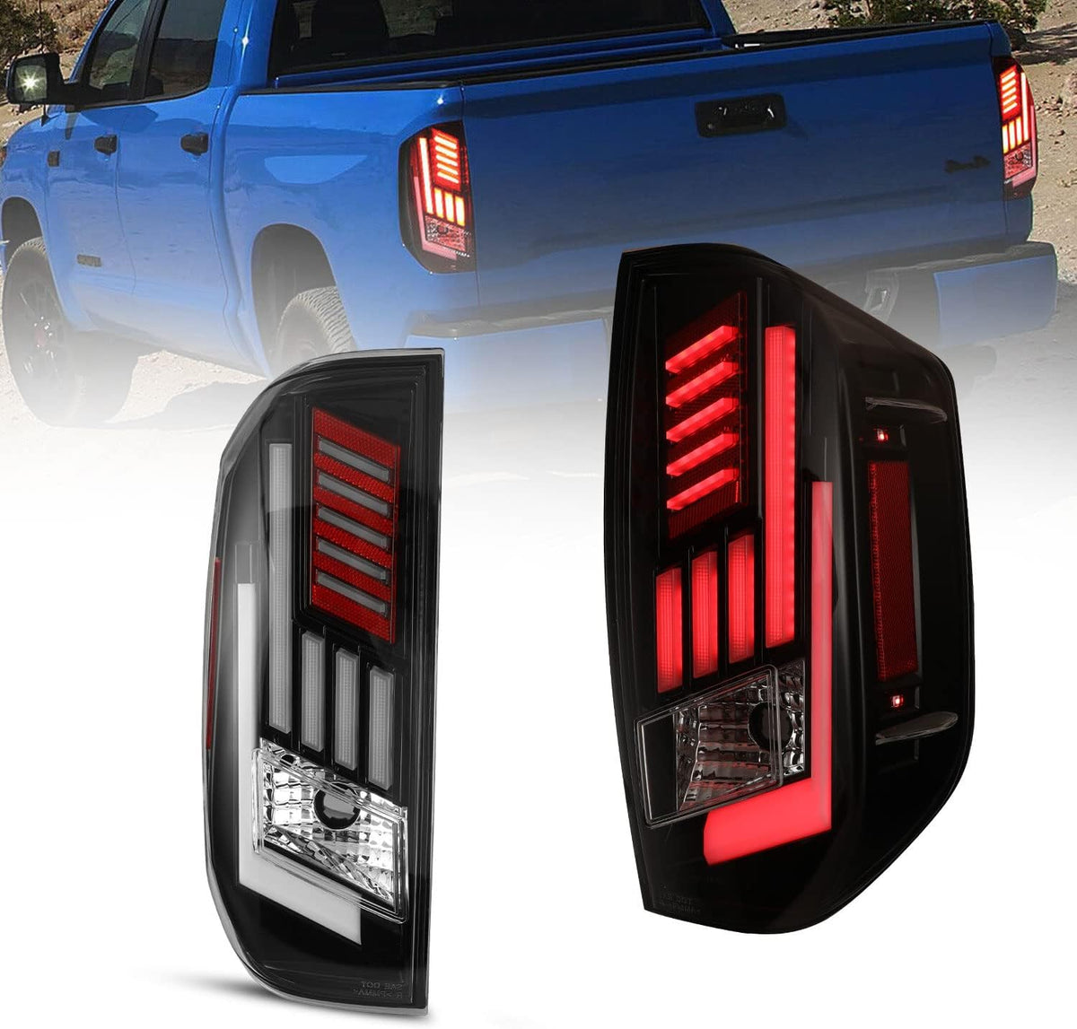LED Taillight Assembly Black Housing Smoke Lens F45597