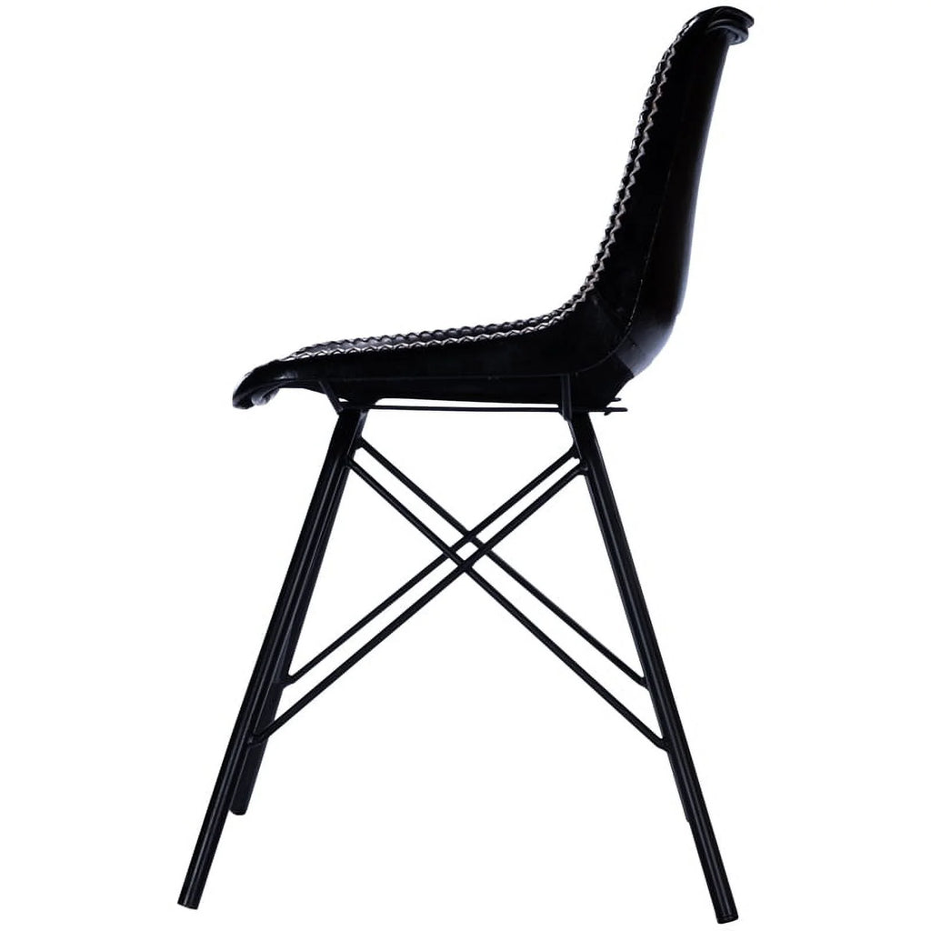 Black Leather Side Chair E212
