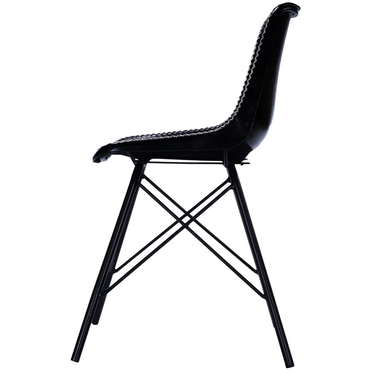 Black Leather Side Chair E212