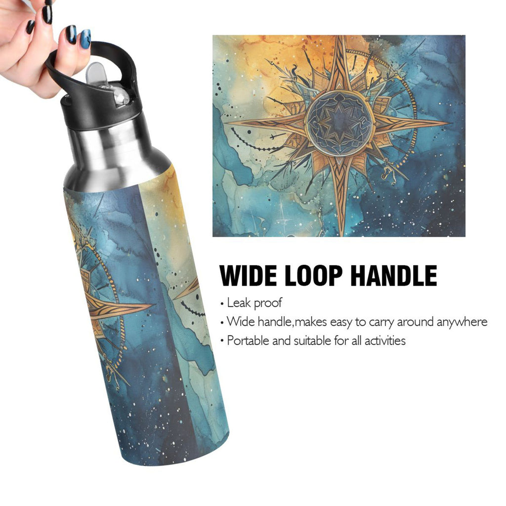 20 oz Insulated Stainless Steel Water Bottle with Straw Lid J3022