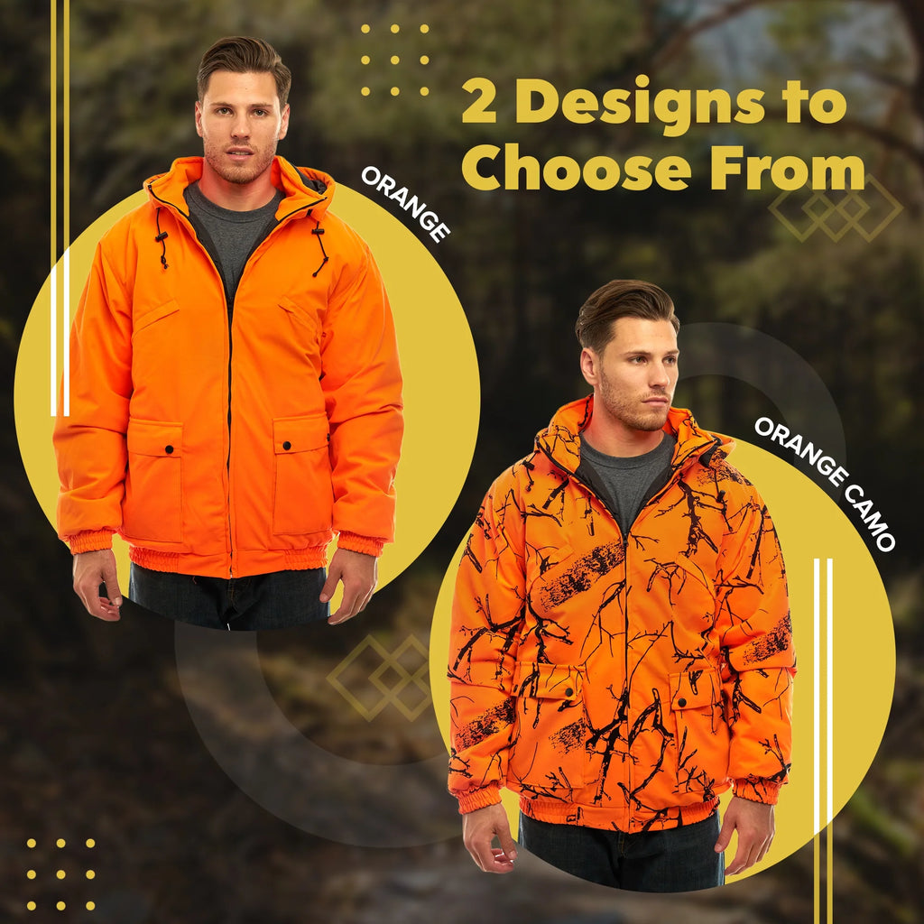 Blaze Orange Camo Insulated Waterproof Safety Tanker Jacket G93869
