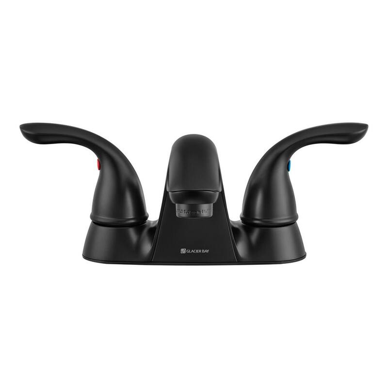 4 in. Centerset Double-Handle Bathroom Faucet in Matte Black R92398