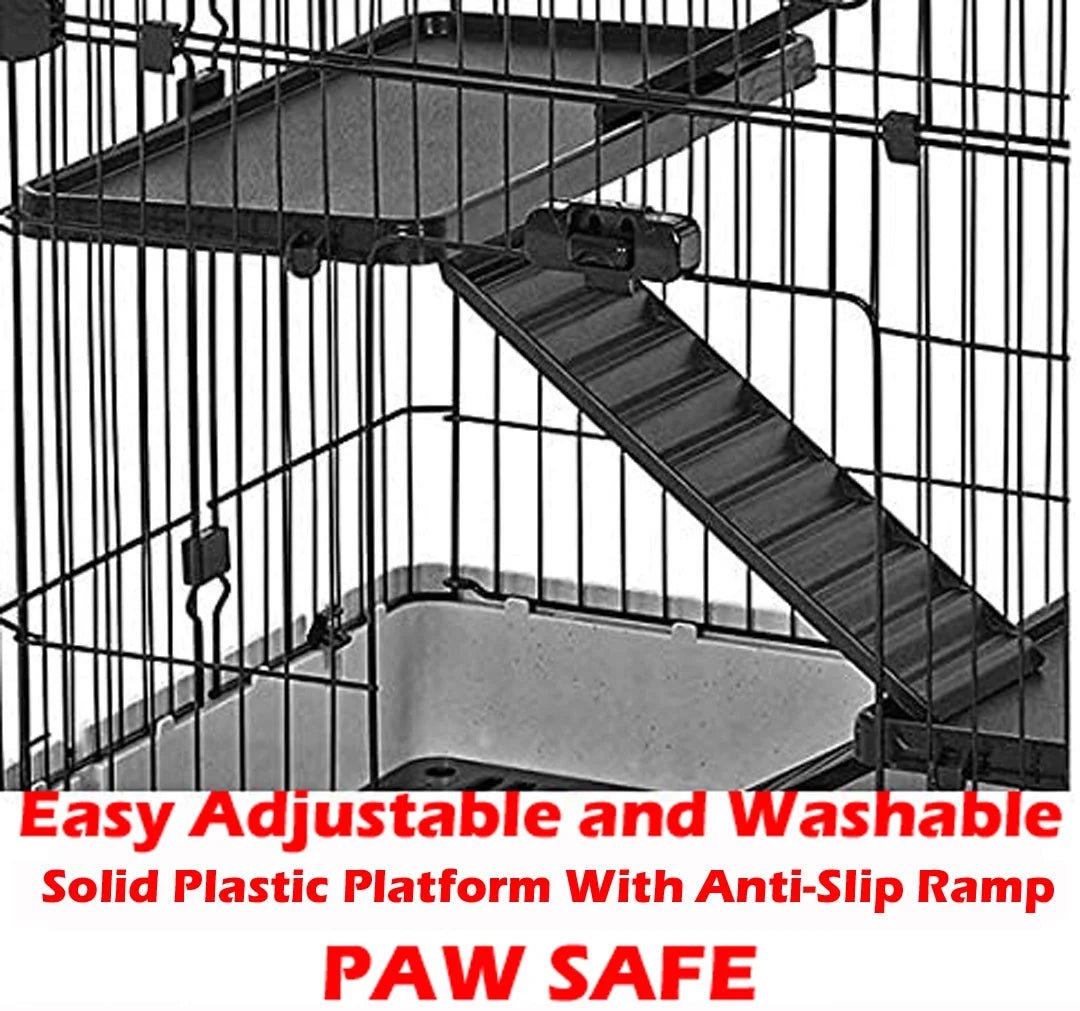 X-Large 43” 4-Story Indoor/Outdoor Rabbit Guinea Pig Hutch Cage with Washable Tray K842