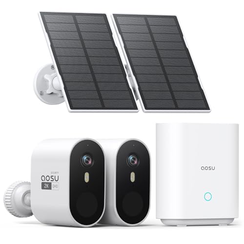 Solar Security Cameras Wireless Outdoor 2K QHD 4-Cam Kit U800634