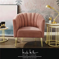 Blush Gold Velvet Accent Slipper Chair O842