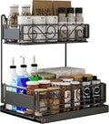 Black 2-Tier Under Sink Organizer with Sliding Drawer F73622