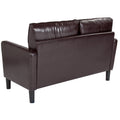 Brown Leather Straight Arm Loveseat G6632