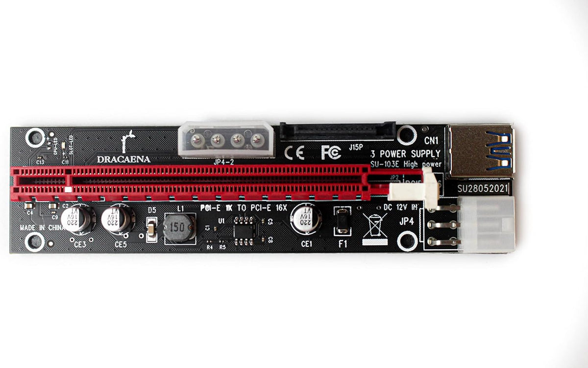 2 Pack PCIE Riser Adapter Card 16X to 1X V647