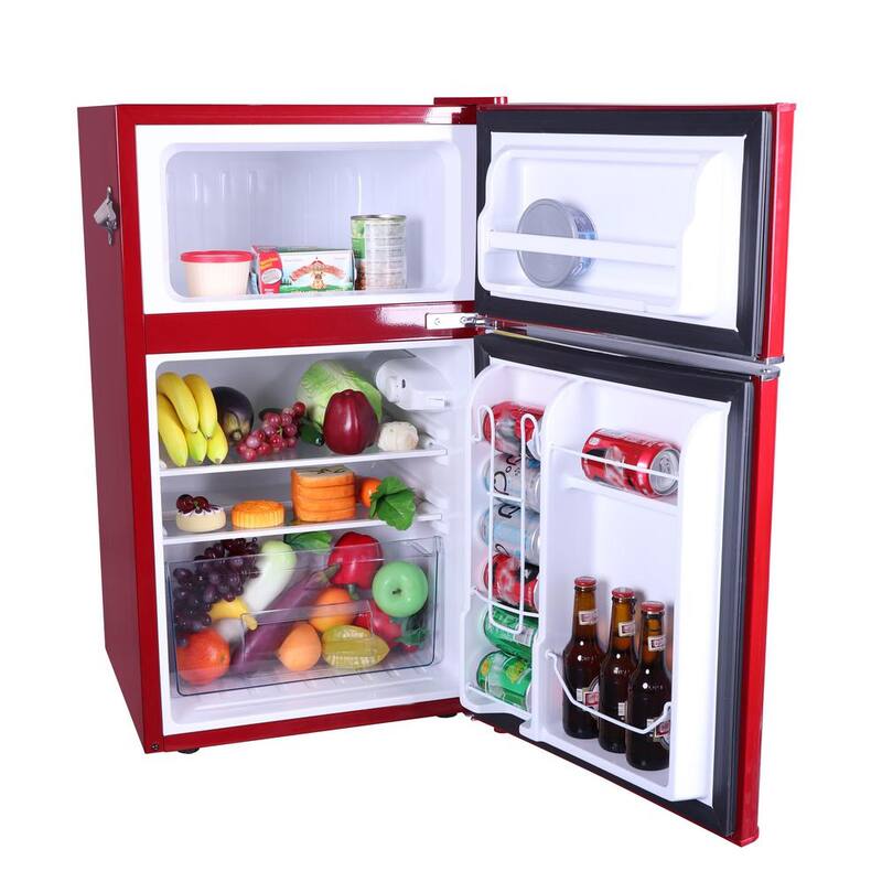 3.2 cu. ft. 2 Door Retro Mini Fridge in Red T753152