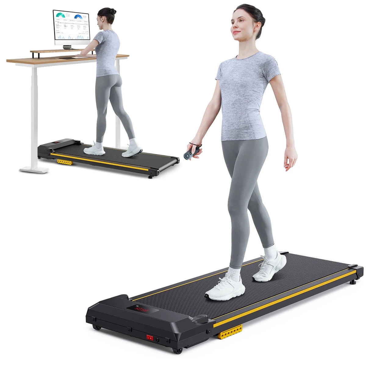 2 in 1 Under Desk Treadmill with Remote Control R7516