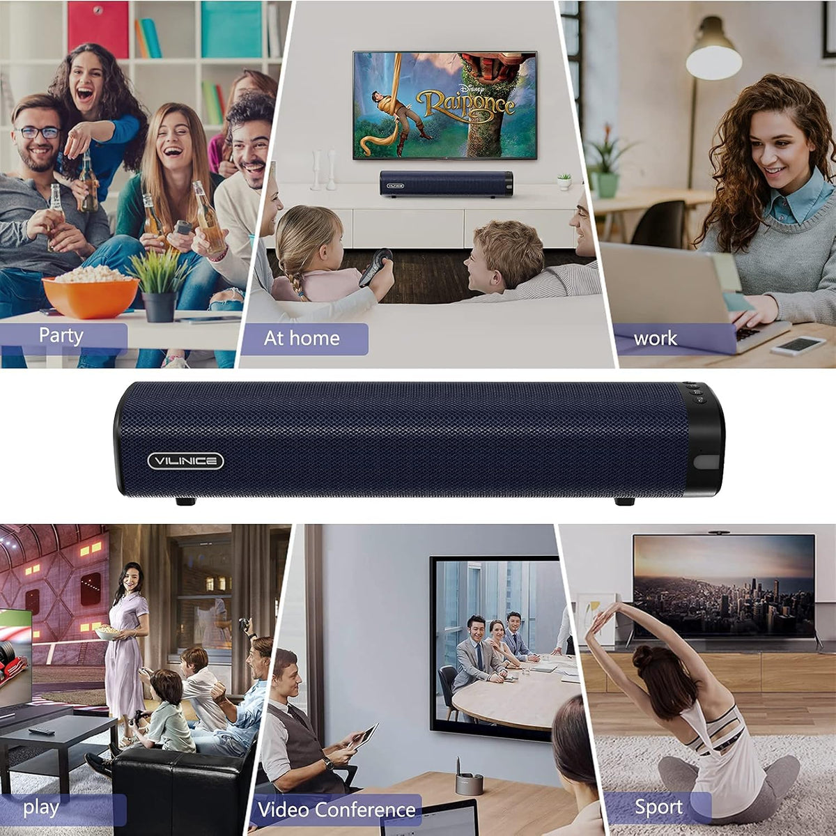 2 Pc 16-Inch Sound Bar with Wireless Bluetooth 5.0 L79814