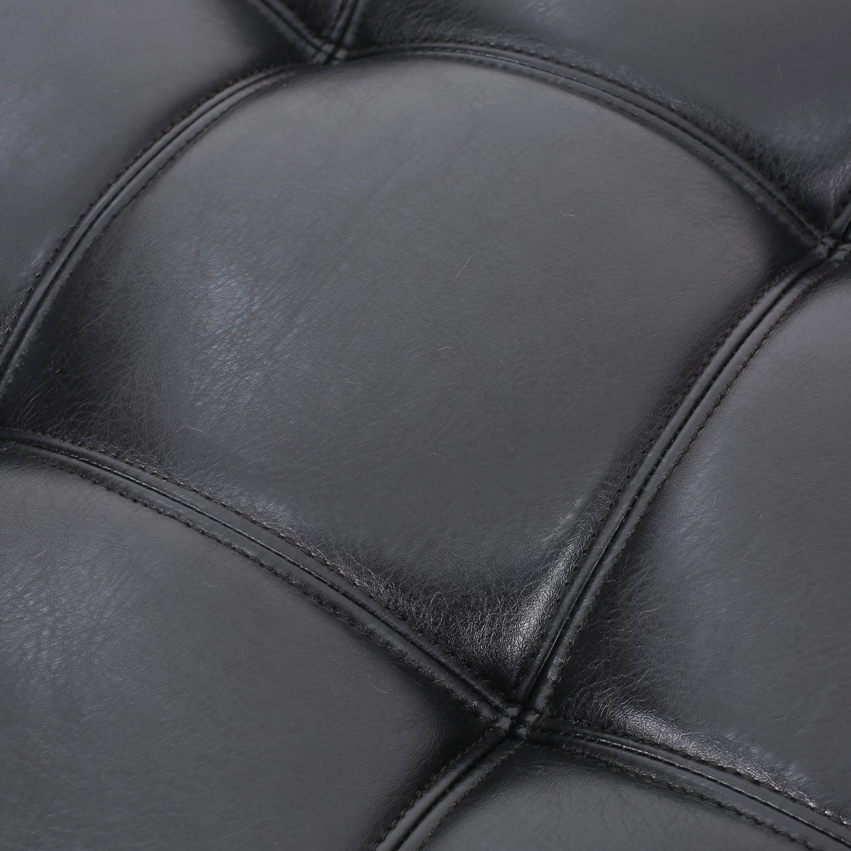 Faux Leather Tufted 4 Seater Sectional Sofa with Ottoman V324661