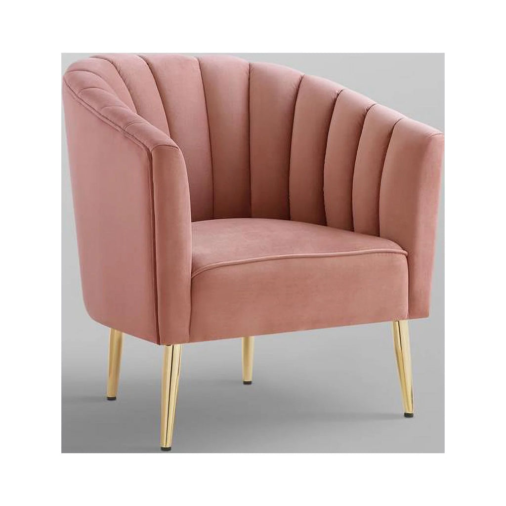 Blush Gold Velvet Accent Slipper Chair O842