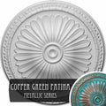 15x22OD x 1 3/4x22P Hand-Painted Copper Green Patina Ceiling Medallion L750523