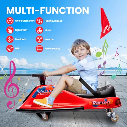 24V Electric Drifting Go Kart for Kids, Black L62433