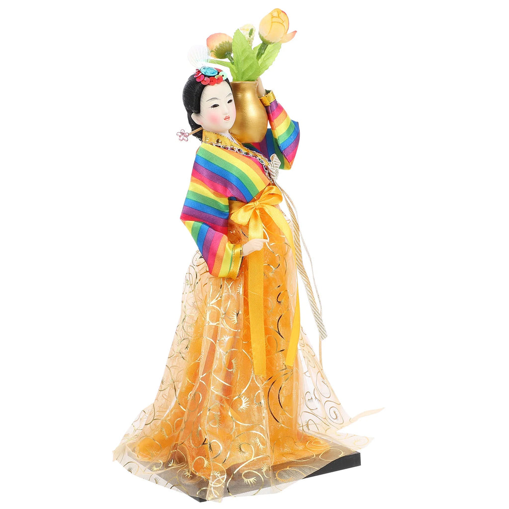 Doll Hanbok Korean Geisha Figure Figurine Traditional Asian Collectible Kimono Antique Dress L41735