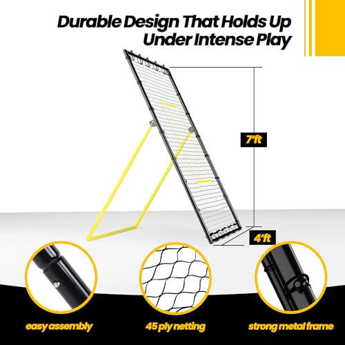 Adjustable Volleyball Rebounder Net 7x4 ft with Travel Bag L4507