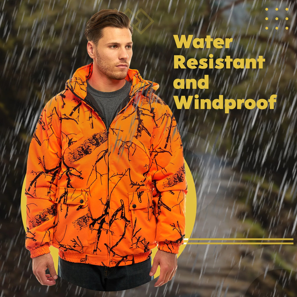 Blaze Orange Camo Insulated Waterproof Safety Tanker Jacket G93869