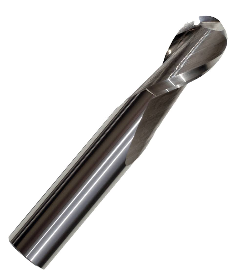 14mm 2 Flute Single Ball End Uncoated Carbide End Mill, 32mm Length of Cut A2406