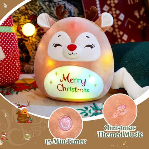 12" Light Up Elk Plush Pillow N866