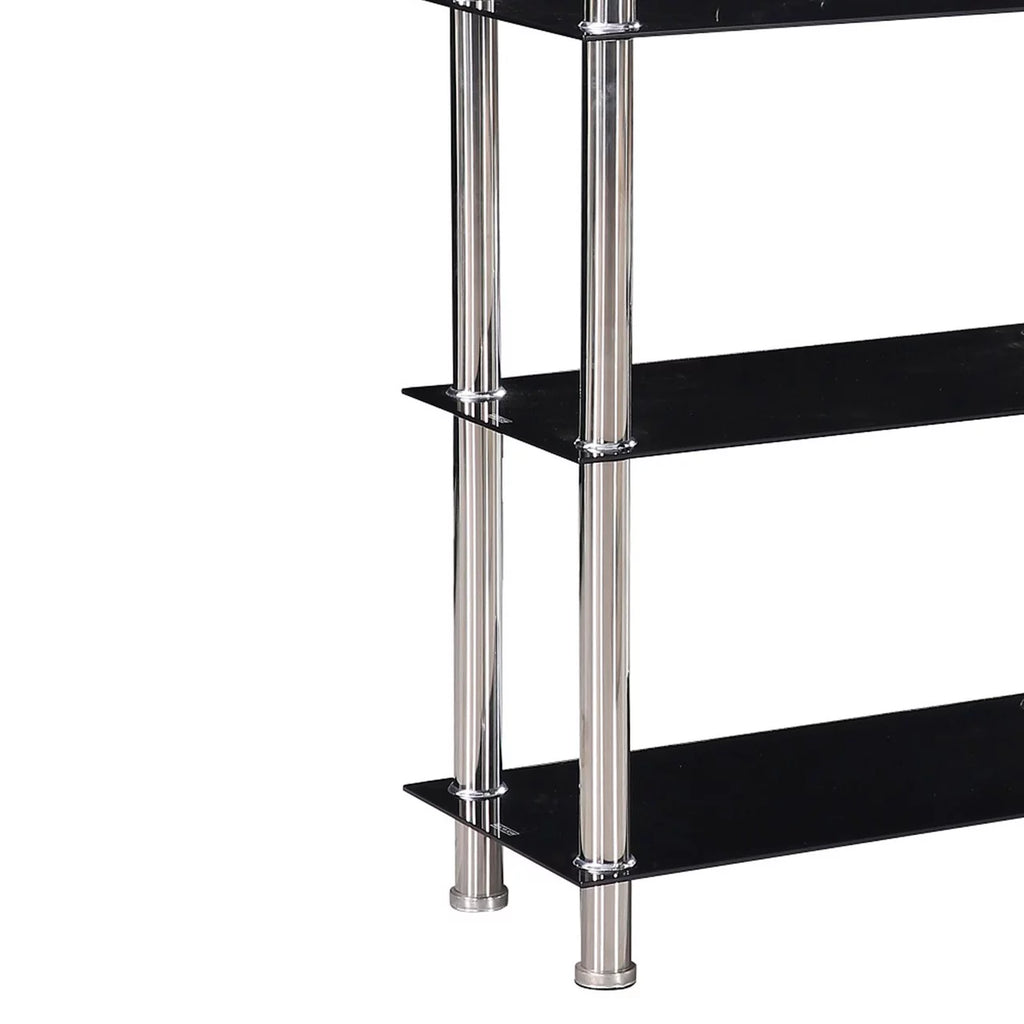 Glass 4 Tier Shelves Bookcase V5756
