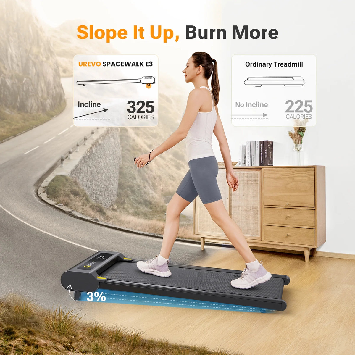 2 in 1 Under Desk Treadmill with Remote Control R7516