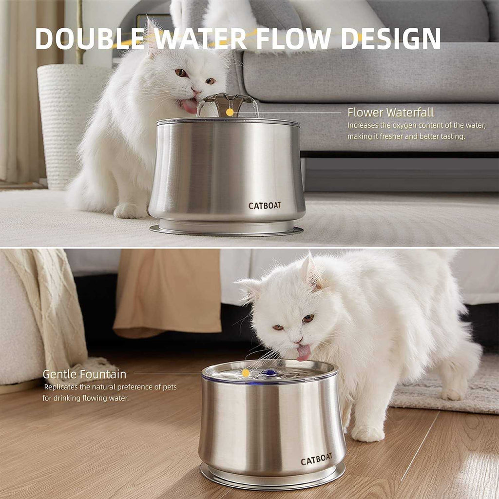 Stainless Steel 84oz/2.5L Cat Water Fountain Z192606