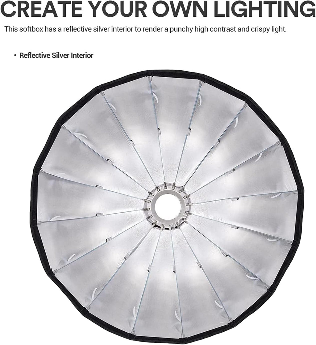 27.5 Inch Parabolic Softbox with Front & Inner Diffuser and Carrying Bag G92085