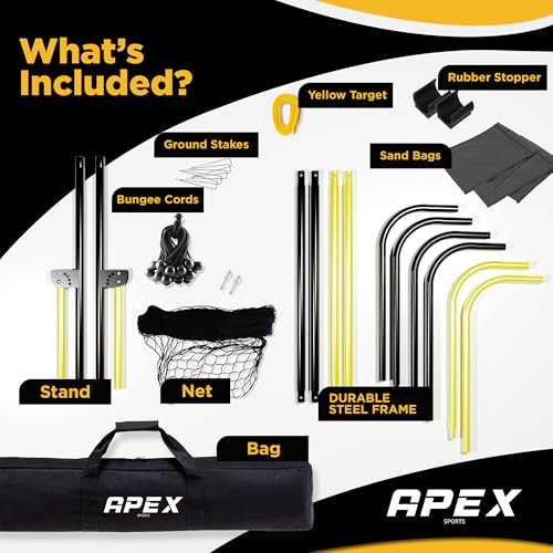 Adjustable Volleyball Rebounder Net 7x4 ft with Travel Bag L4507