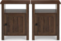 Set of 2 Brown Wood Nightstand with Door M77241