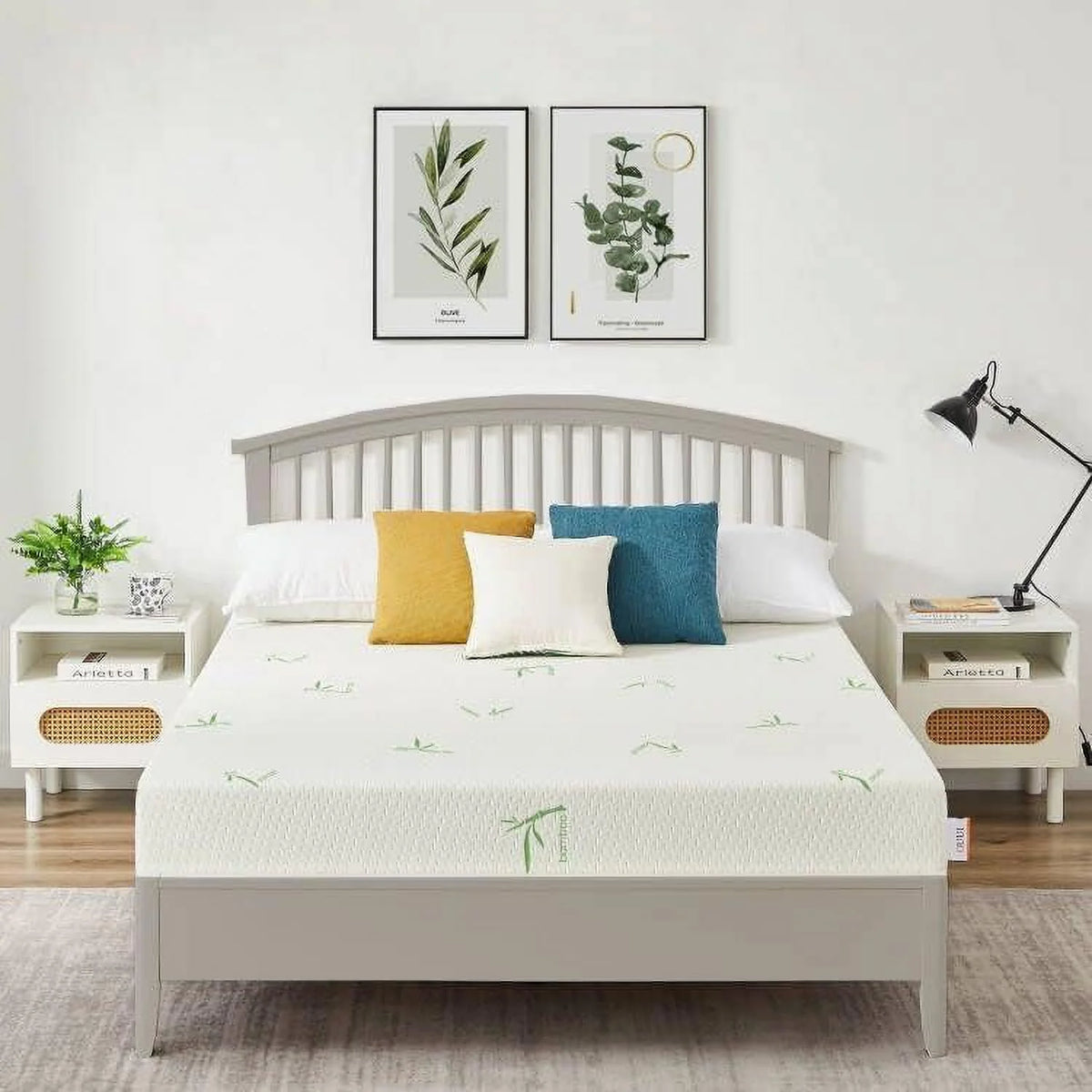 5 Inch Queen Size Memory Foam Mattress with Bamboo Cover J289886