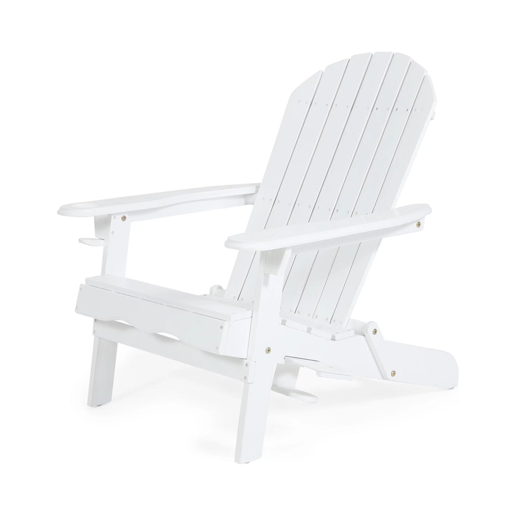 White Acacia Wood Folding Adirondack Chair X8893
