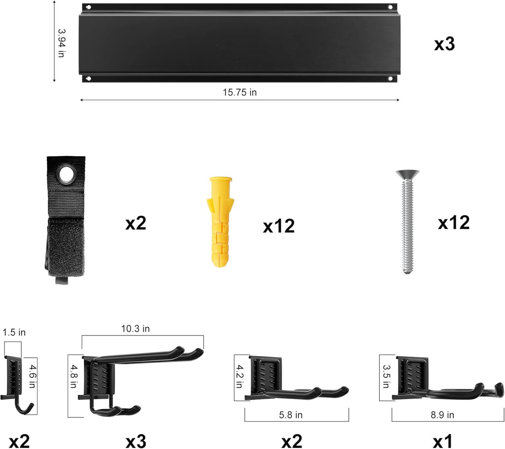 48 inch Heavy Duty Wall Mount Tool Organizer Rack, Pack of 2 O4818