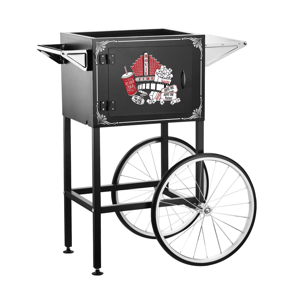 Black 12oz Popcorn Machine with Cart I8156