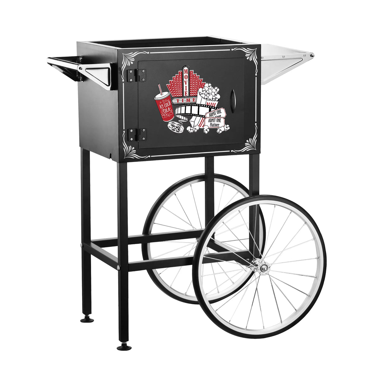 Black 12oz Popcorn Machine with Cart I8156
