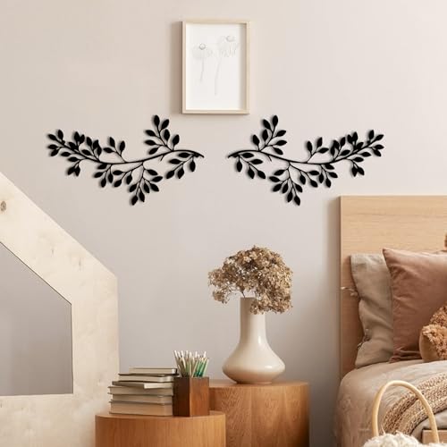 2 Pieces Metal Olive Branch Leaf Wall Decor M762