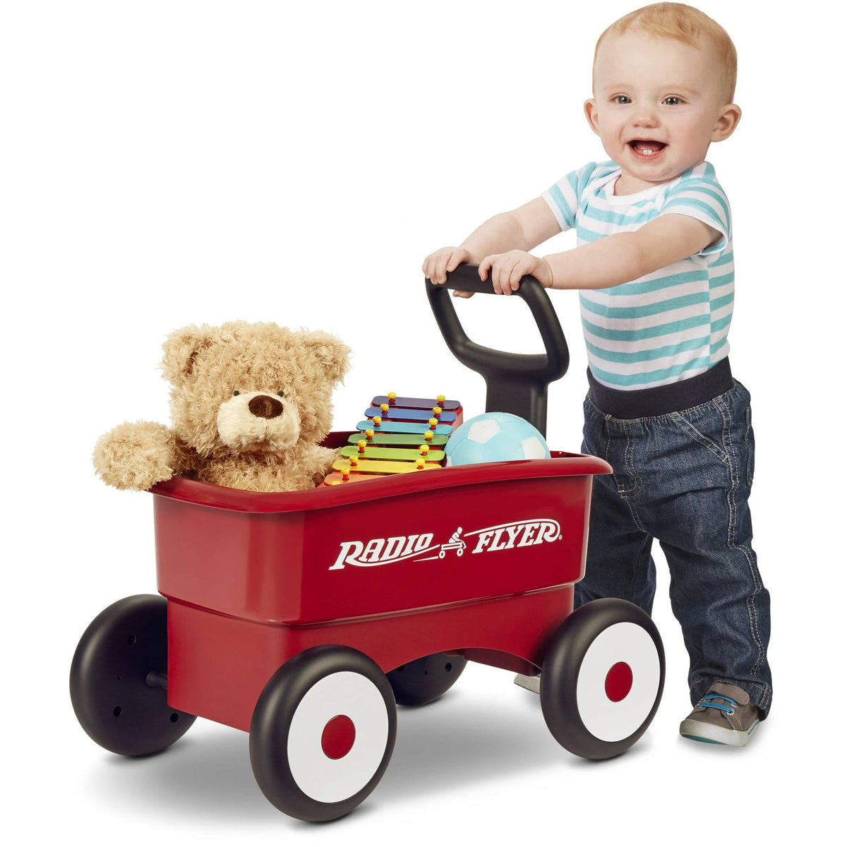 Red 2-in-1 Play Wagon Push Walker R816698