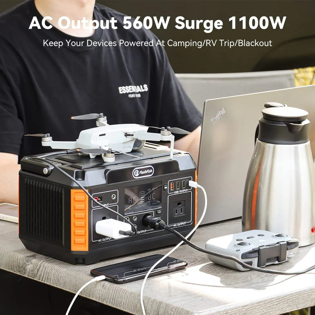 560W Portable Power Station, 520Wh/140400mAh Solar Generator W73095