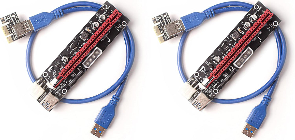 2 Pack PCIE Riser Adapter Card 16X to 1X V647