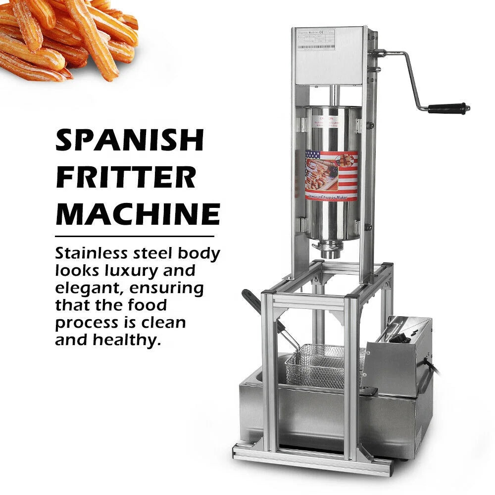 5L Churro Making Machine with 6L Electric Deep Fryer 110V N39855