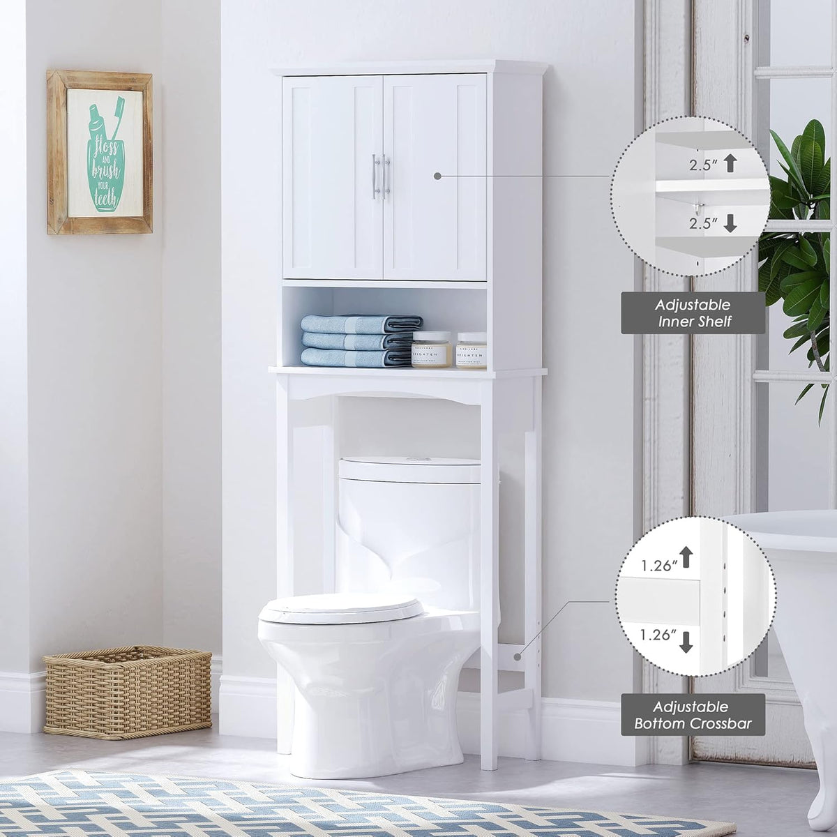 White Over The Toilet Storage Cabinet U62146