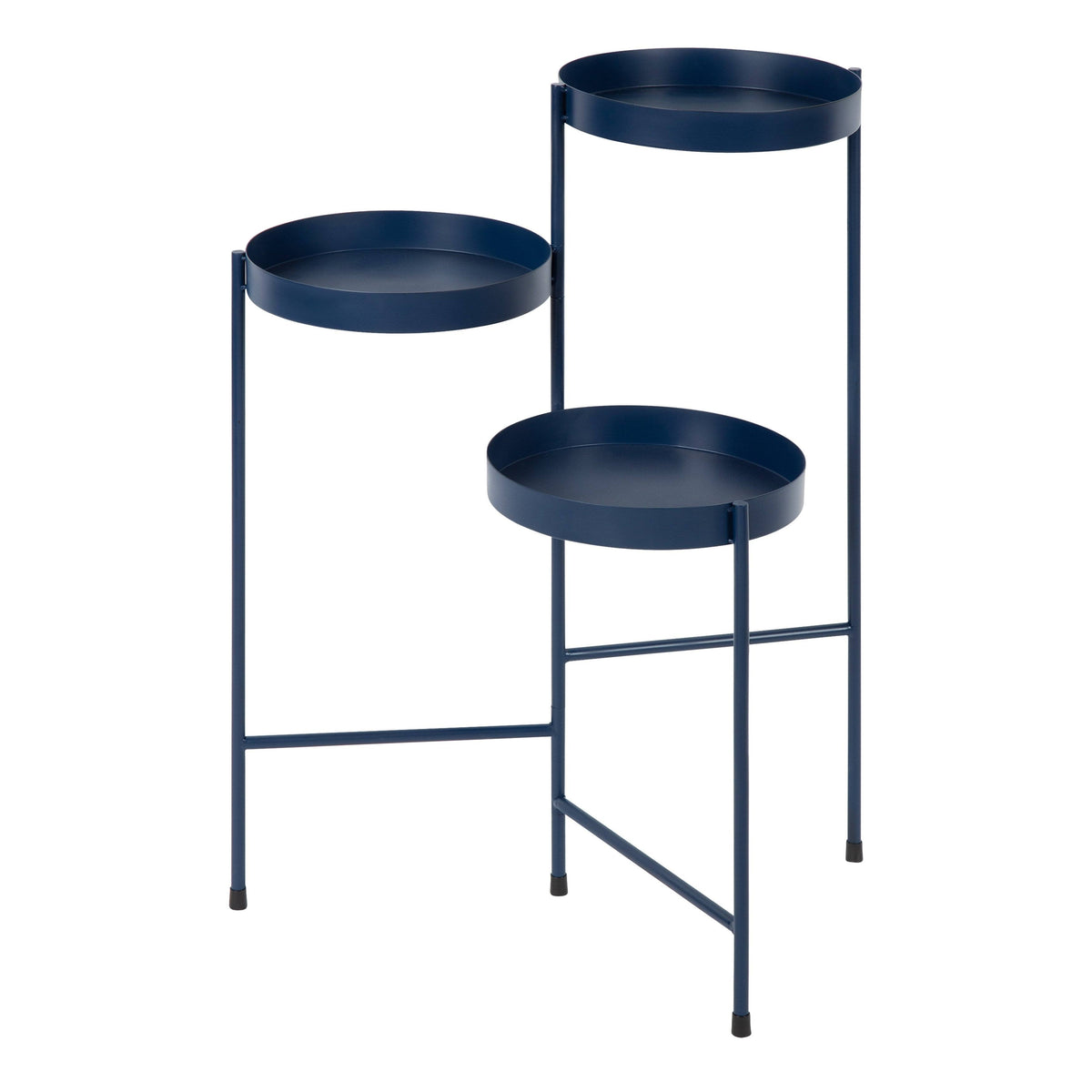 Navy Blue Metal Tri-Level Plant Stand K416709
