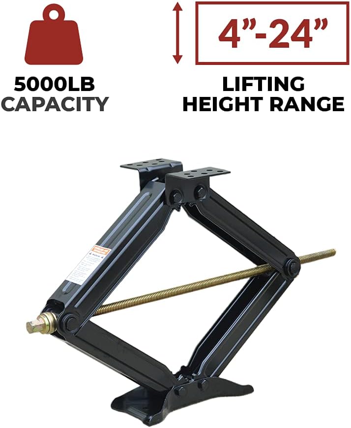 24" Scissor Jack with Crank Handle, 5000lbs Capacity, Pack of 2 G8198