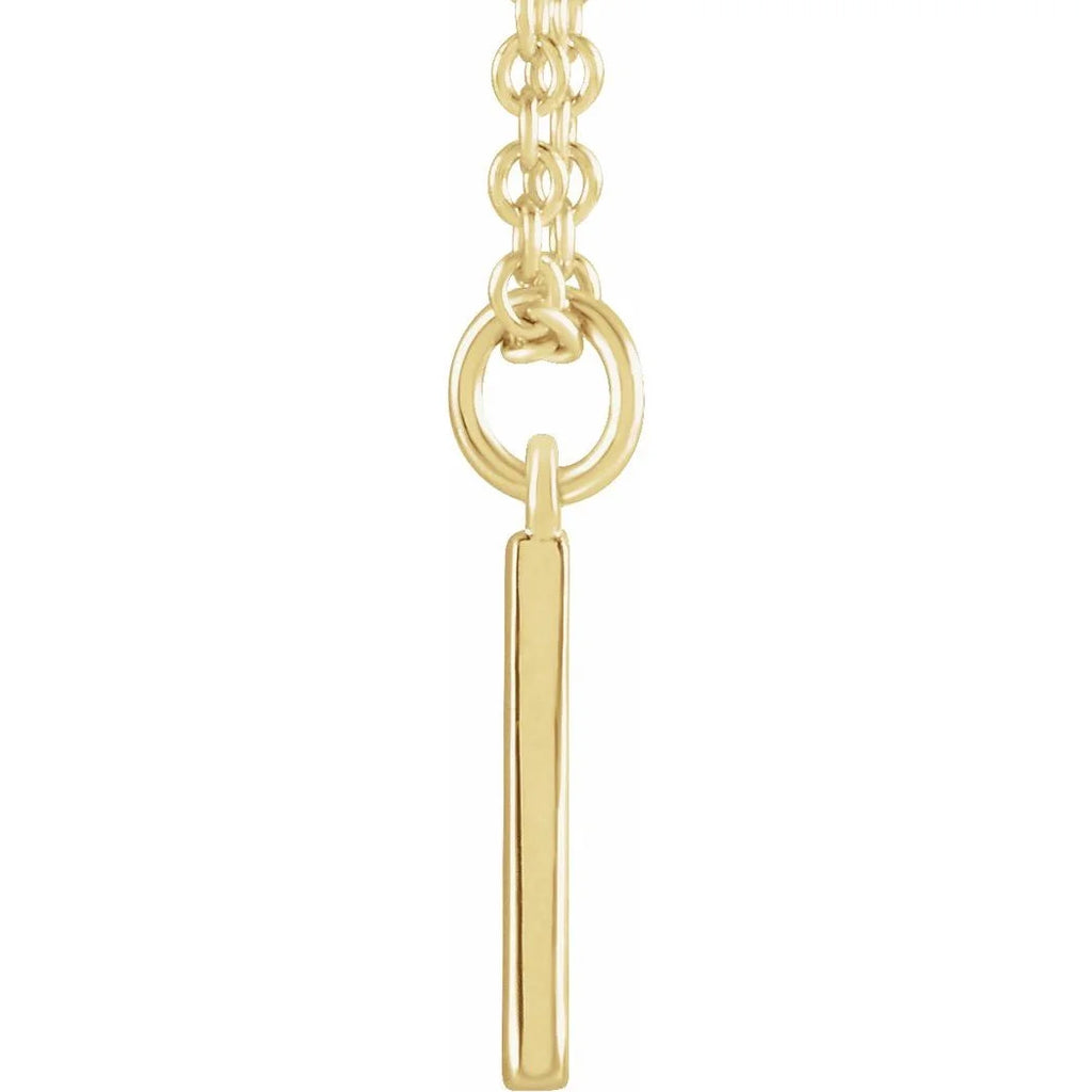 14k Yellow Gold Initial Dangle Necklace Jewelry P456250