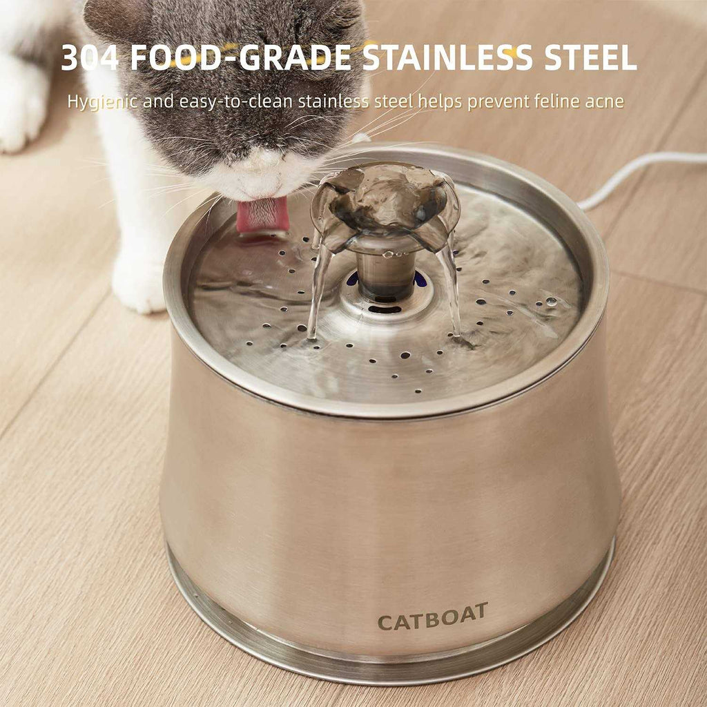 Stainless Steel 84oz/2.5L Cat Water Fountain Z192606