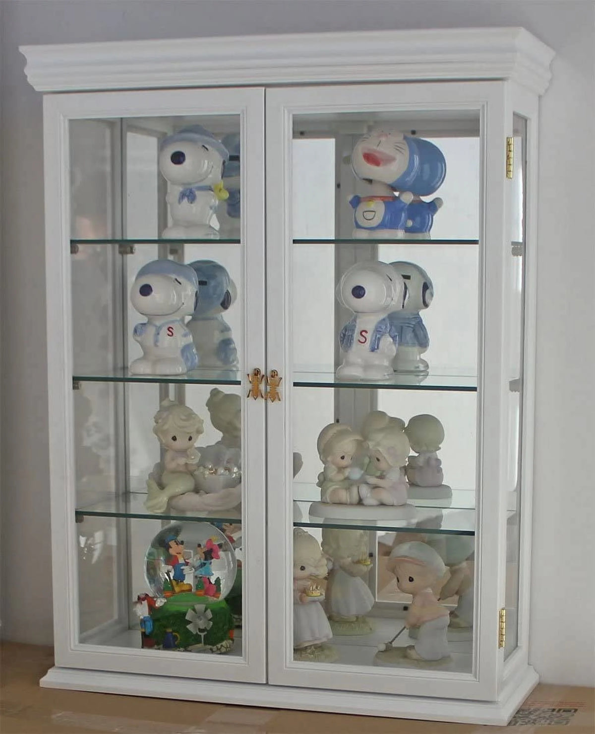 White Solid Wood Wall Mount Curio Cabinet J439