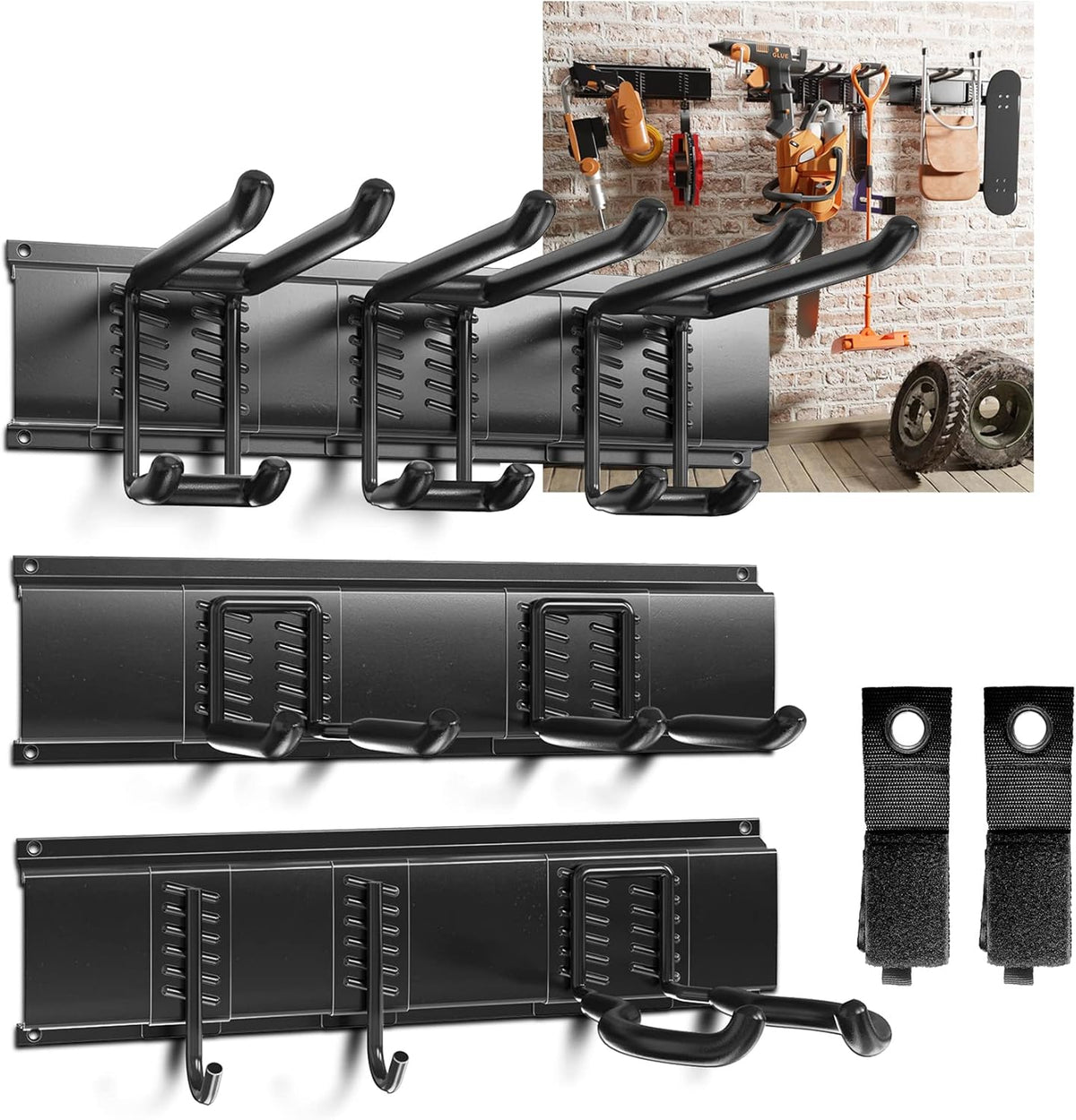 48 inch Heavy Duty Wall Mount Tool Organizer Rack, Pack of 2 O4818